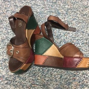 Authentic Coach multi color wedges